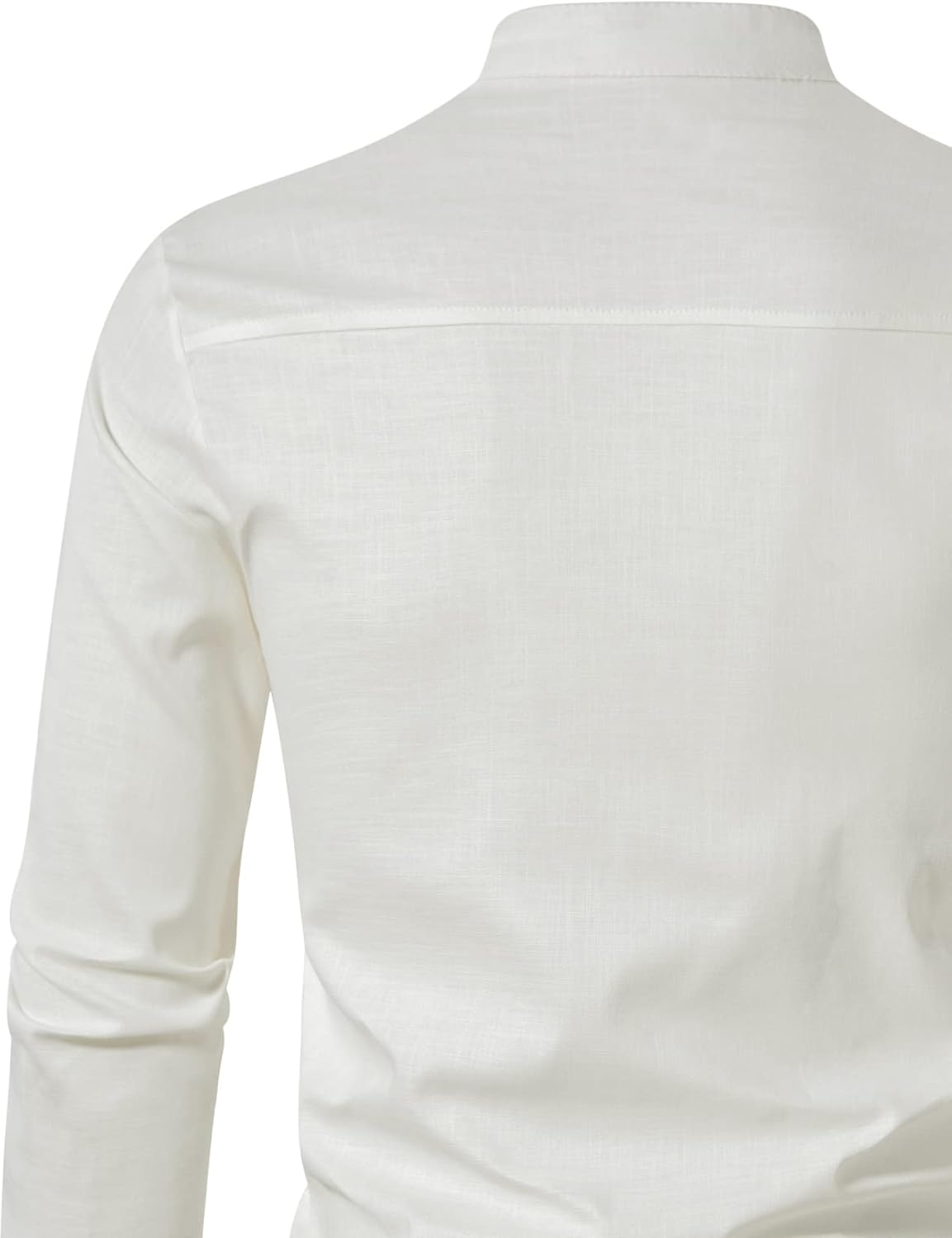LucMatton Men's Cotton Retro Style Roll-up Long Sleeve Shirt, Slim Fit, Henley Tops, Solid, S,M,L,XL