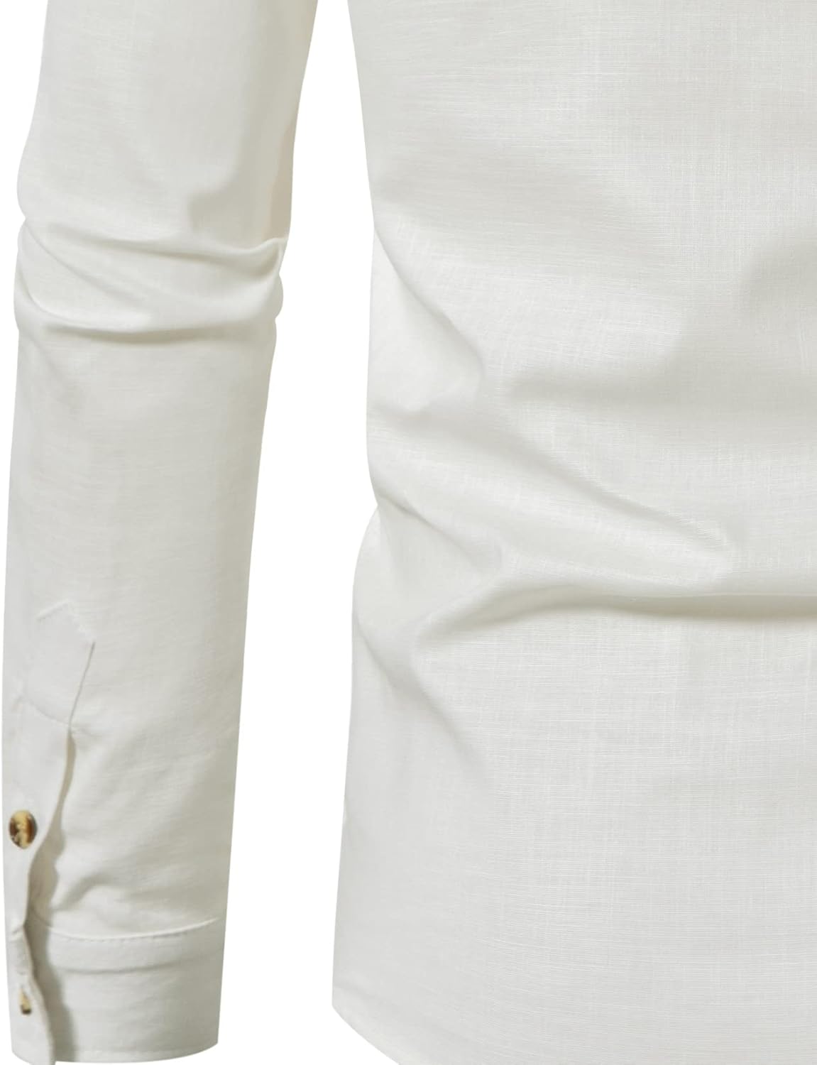LucMatton Men's Cotton Retro Style Roll-up Long Sleeve Shirt, Slim Fit, Henley Tops, Solid, S,M,L,XL