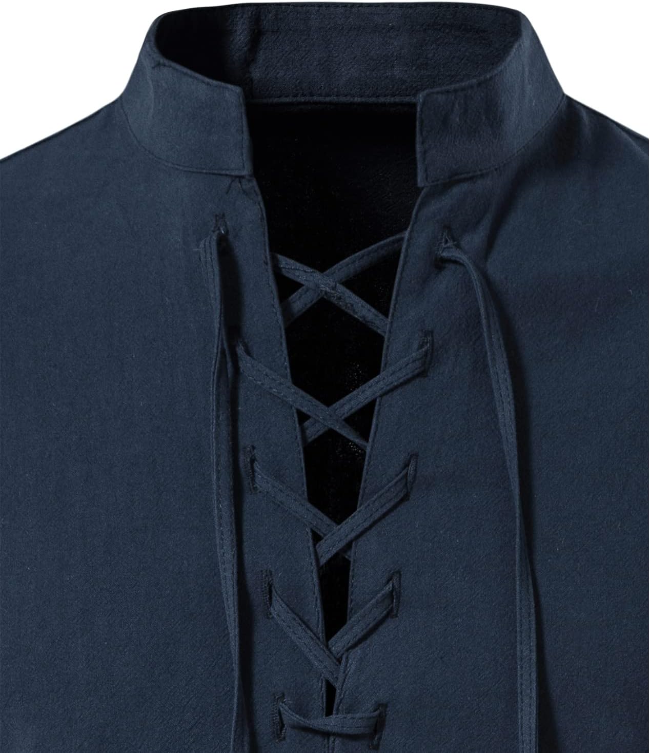 LucMatton Men Classic Lace Up Cotton Shirt Medieval Vintage Costume …