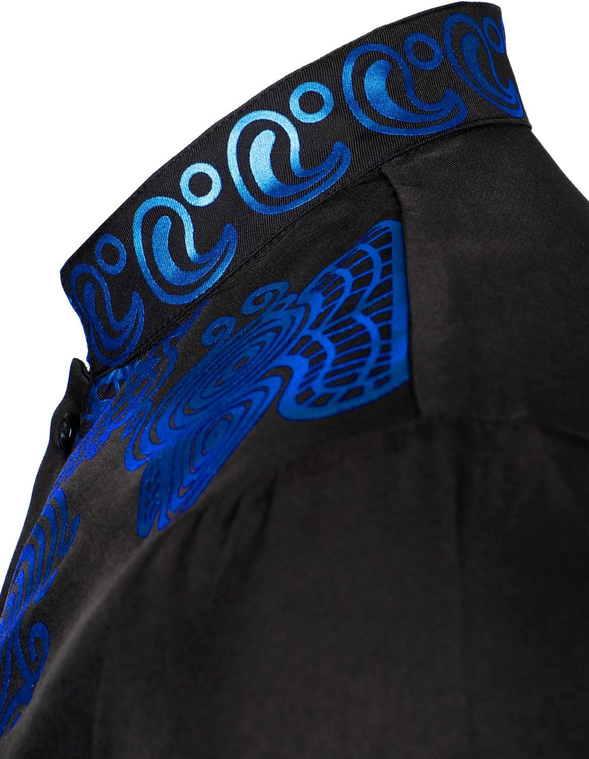 LucMatton Men's African 2 Piece Set Long Sleeve Gold Print Dashiki and Pants Outfit Traditional Suit