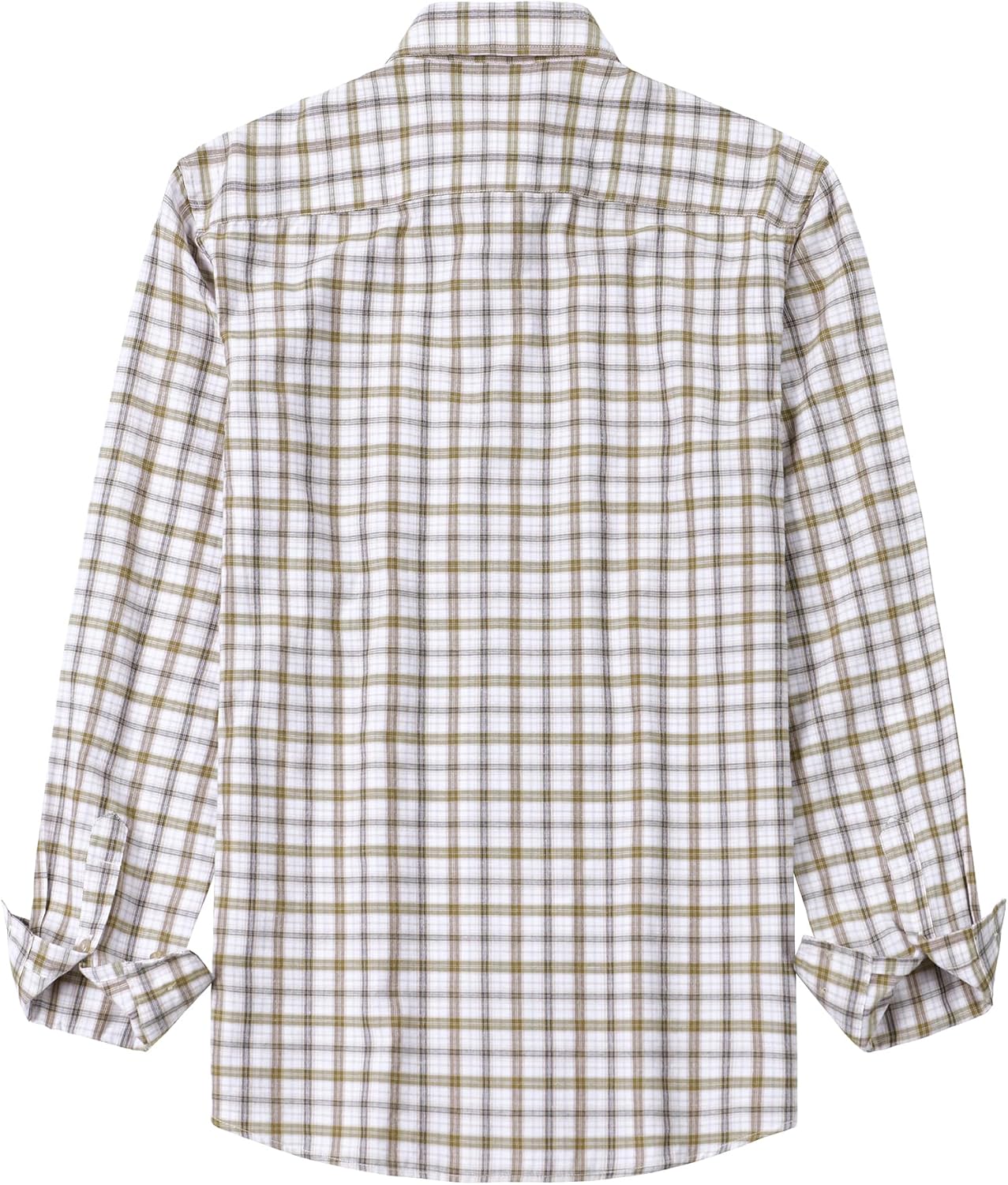 LucMatton Men's Gingham Dress Shirt Casual Business Long Sleeve Button Down Shirts with Pocket