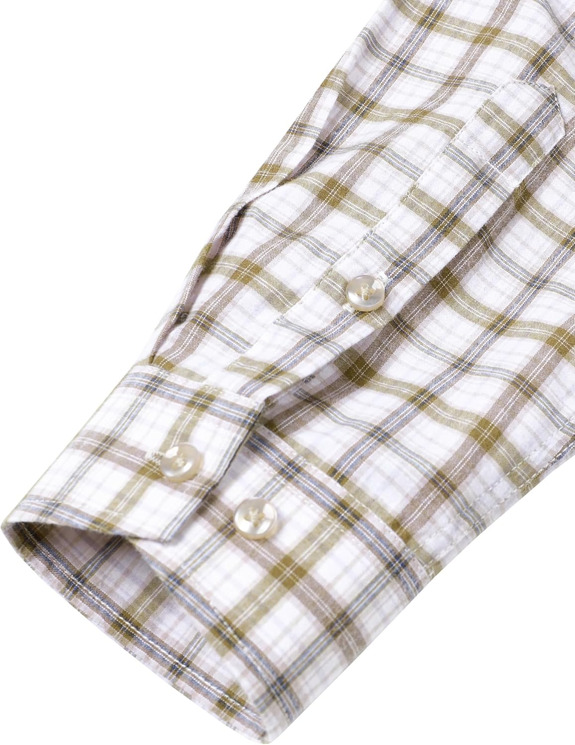 LucMatton Men's Gingham Dress Shirt Casual Business Long Sleeve Button Down Shirts with Pocket
