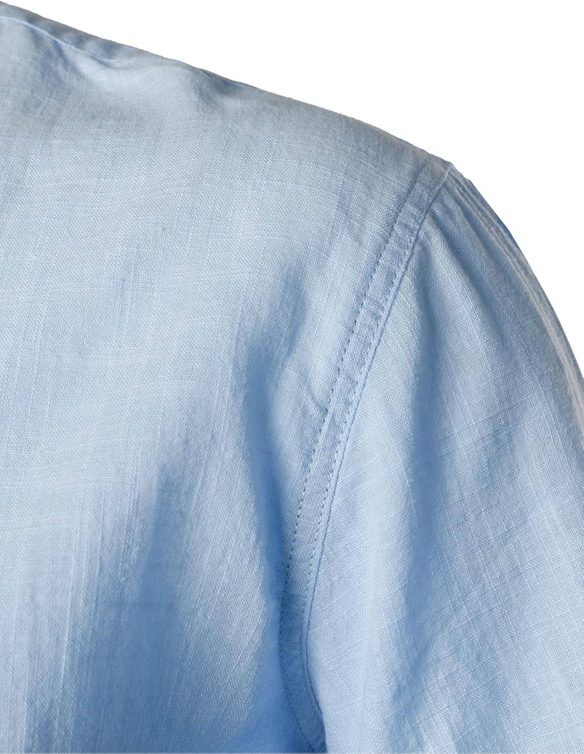 LucMatton Men's Casual Cotton Linen Short Sleeve Henley Shirt Summer Lightweight Banded Collar Beach Tops