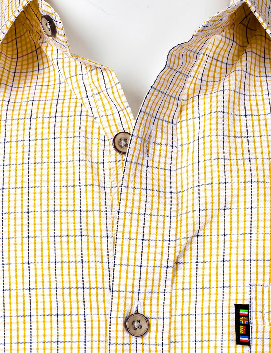 LucMatton Men's Gingham Short Sleeve Button Down Shirt Cotton Regular Fit Plaid Dress Shirts with Pocket