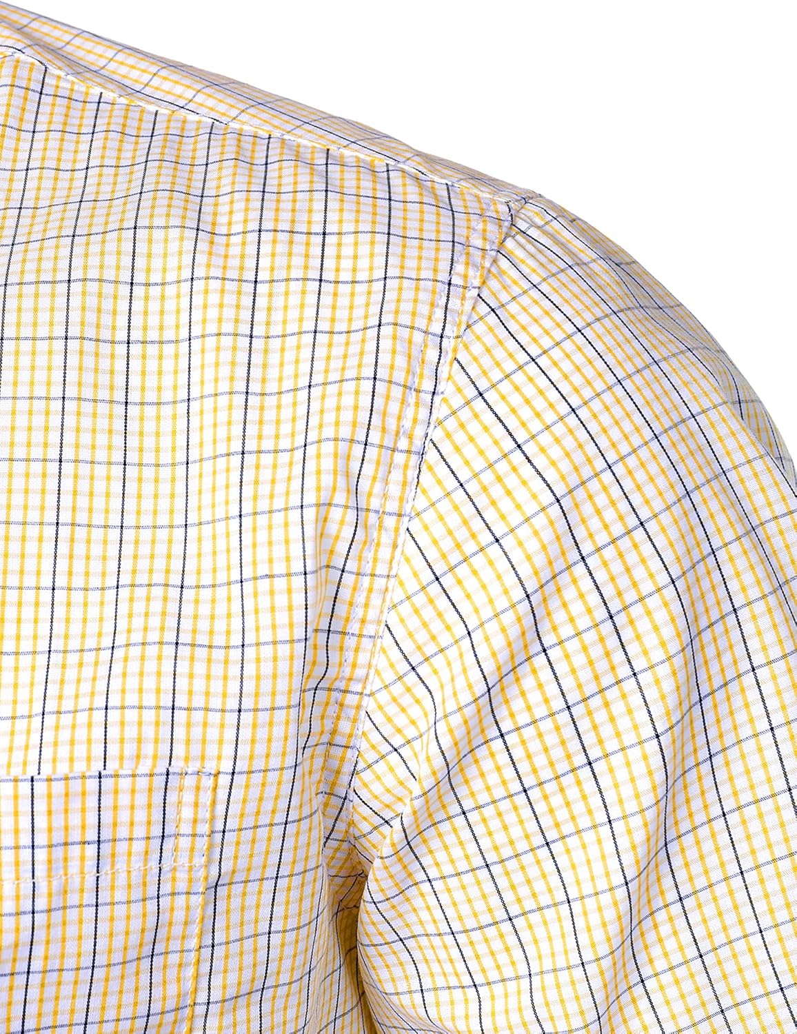 LucMatton Men's Gingham Short Sleeve Button Down Shirt Cotton Regular Fit Plaid Dress Shirts with Pocket
