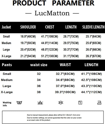 LucMatton Men's Metallic Sequin Suits 2 Piece Disco Sets, Shiny Jacket and Pants for Formal Events, Regular Fit, Long Sleeve, Dry Clean Only