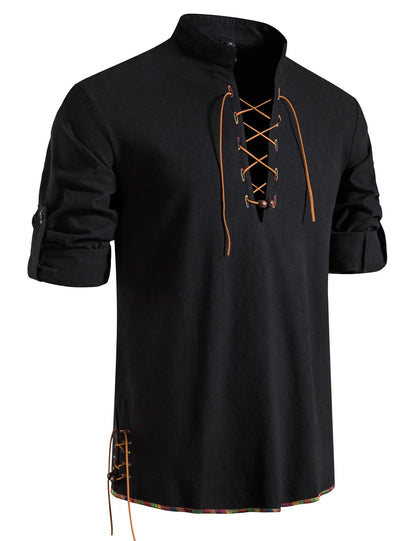 LucMatton Men's Medieval Renaissance Long Sleeve Shirt