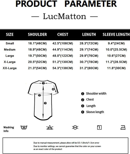 LucMatton Men's Casual Cotton Linen Short Sleeve Henley Shirt Summer Lightweight Banded Collar Beach Tops