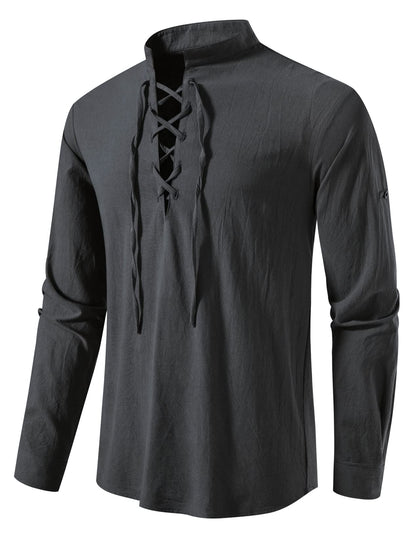 LucMatton Men's Medieval Renaissance Long Sleeve Shirt