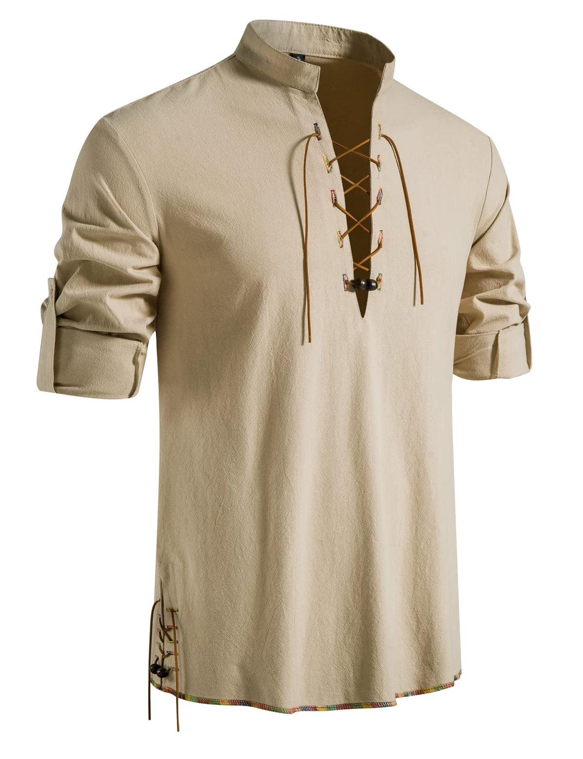 LucMatton Men's Medieval Renaissance Long Sleeve Shirt