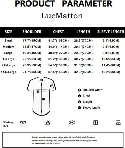 LucMatton Men's Cotton Linen Traditional Pattern Print Short Sleeve Button Down Hawaiian Shirts Black Green