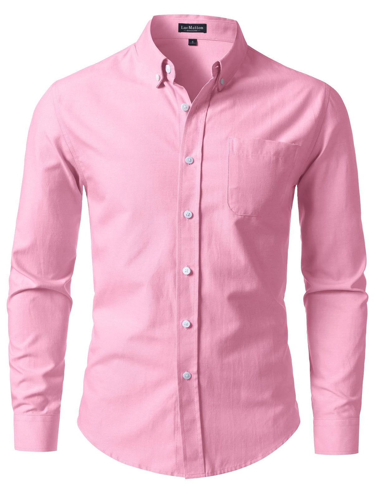 LucMatton Men's Lightweight Oxford Long Sleeve Shirt