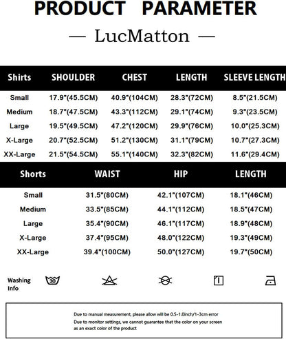LucMatton Men's 2 Piece Floral Outfits Hipster Short Sleeve Button Down Shirt and Shorts Set Black Rose