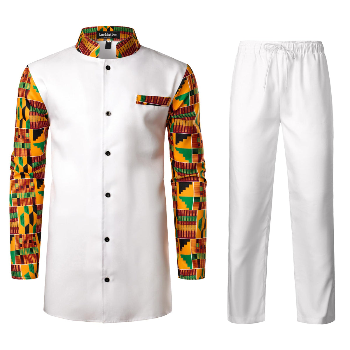 LucMatton Men's African Attire Traditional Ethnic Suits