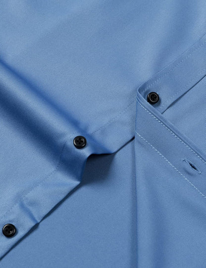 LucMatton Men's Dress Shirt Formal Stretch Wrinkle-Free Long Sleeve Slim Fit Button Down Shirts for Wedding Party