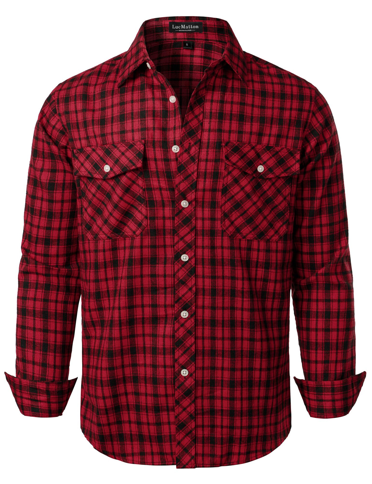 LucMatton Men's Plaid Flannel Shirt