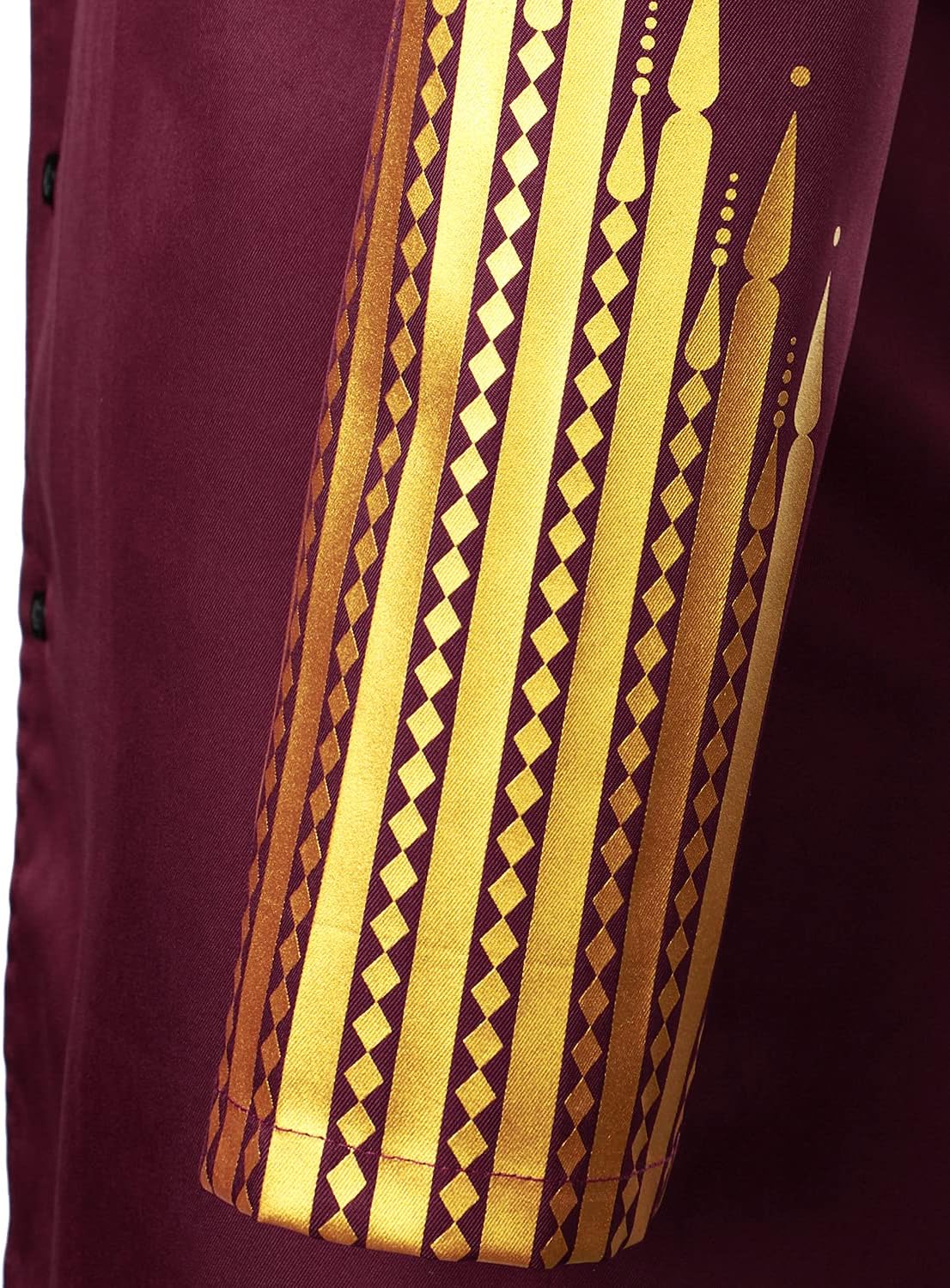 LucMatton Men's 2 Piece Outfit Long Sleeve Button up Shirt and Pants Traditional Ethnic Suit