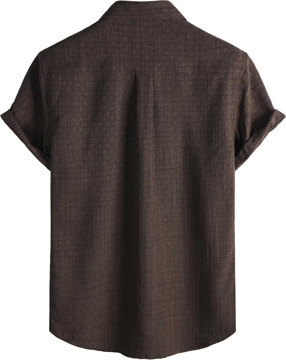 LucMatton Men's Vintage Short Sleeve Button Down Shirt Casual Regular Fit Textured Tops for Summer Vacation