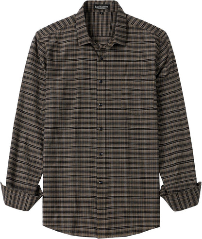LucMatton Men's Gingham Dress Shirt Casual Business Long Sleeve Button Down Shirts with Pocket