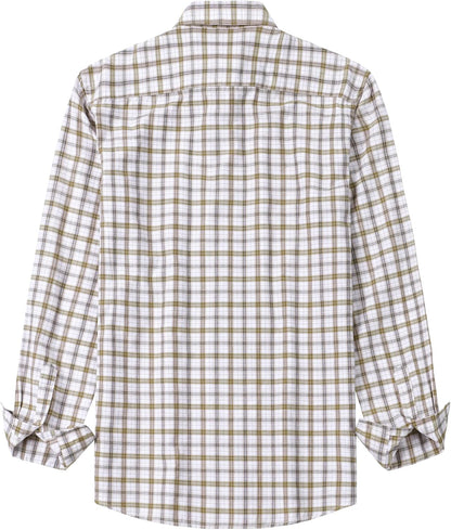 LucMatton Men's Gingham Dress Shirt Casual Business Long Sleeve Button Down Shirts with Pocket