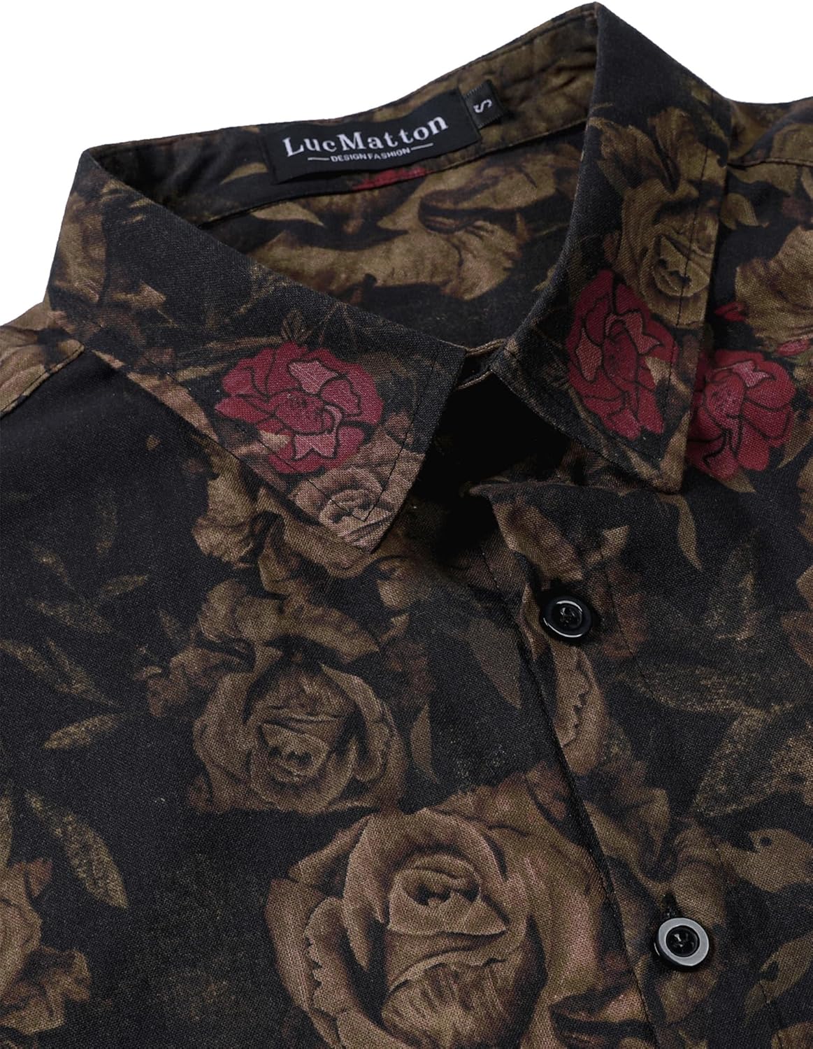 LucMatton Men's 70s Hawaiian Shirt Vintage Print Short Sleeve Button Down Shirts for Summer Vacation & Beach