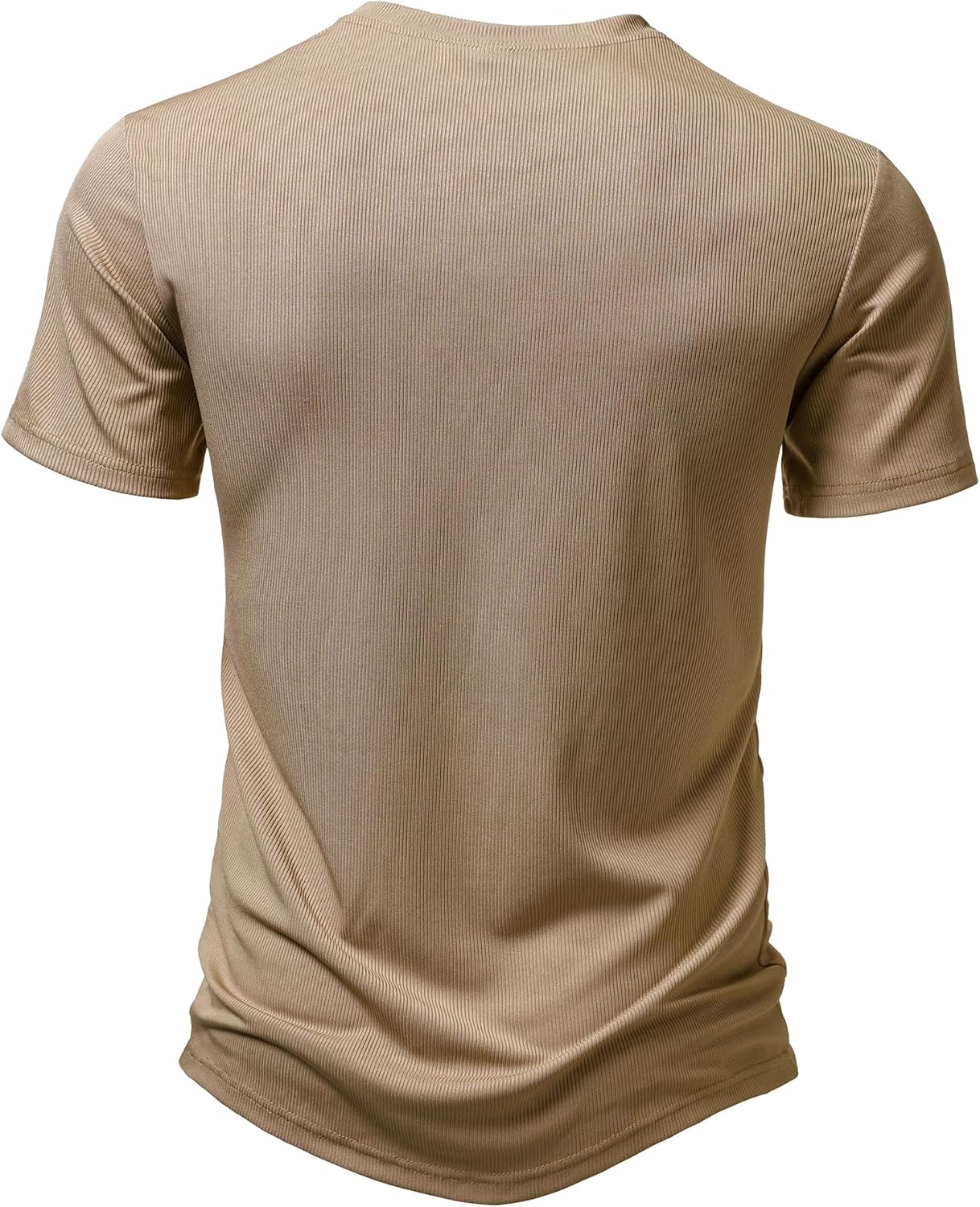 LucMatton Men's Fitted Stretch Short Sleeve Henley Shirt Gym Athletic V Neck Casual T-Shirt