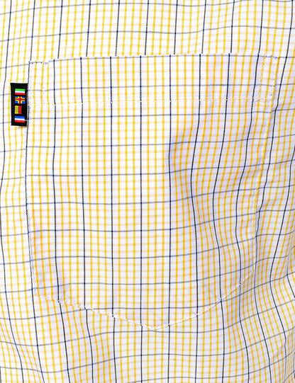LucMatton Men's Gingham Short Sleeve Button Down Shirt Cotton Regular Fit Plaid Dress Shirts with Pocket