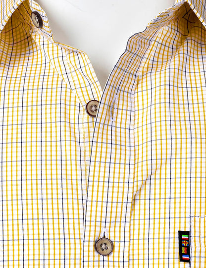 LucMatton Men's Gingham Short Sleeve Button Down Shirt Cotton Regular Fit Plaid Dress Shirts with Pocket
