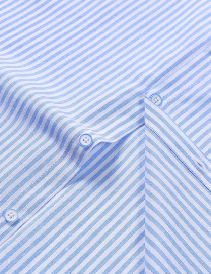 LucMatton Men's Nautical Striped Short Sleeve Button Down Shirts Casual Summer Beach Vacation Regular Fit with Pocket