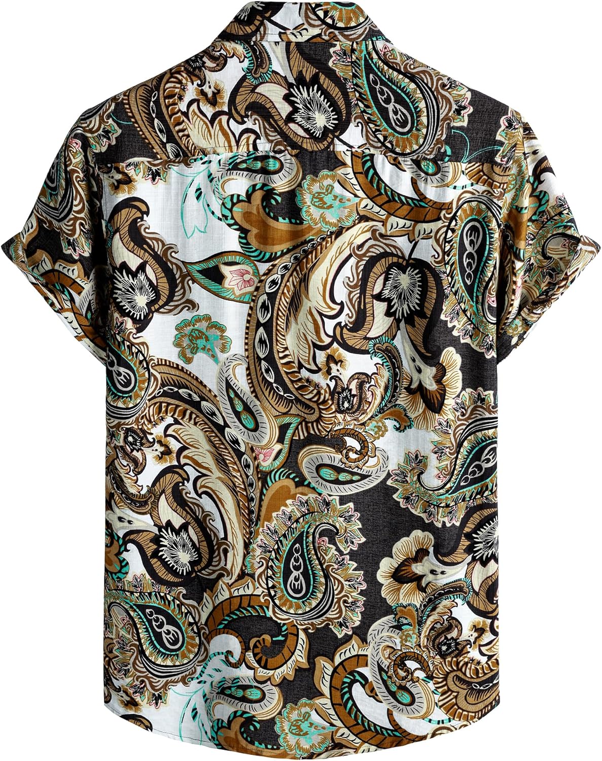 LucMatton Men's Vintage Hawaiian Shirt Tropical Print Short Sleeve Button Down Shirts Aloha Styles for Summer Vacation