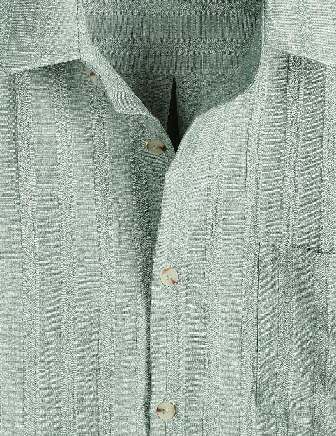 LucMatton Men's Casual Beach Short Sleeve Button Down Shirt