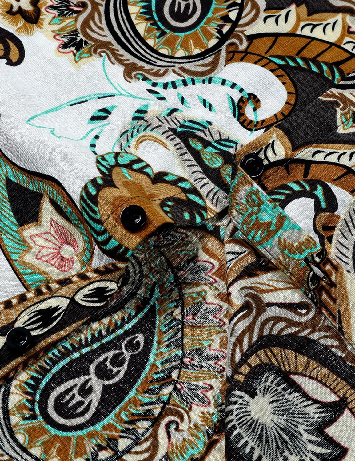 LucMatton Men's Vintage Hawaiian Shirt Tropical Print Short Sleeve Button Down Shirts Aloha Styles for Summer Vacation
